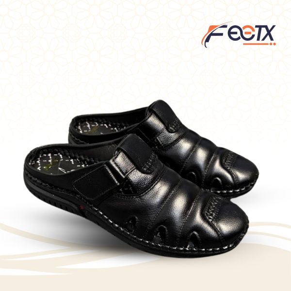 Genuine Cow Leather Black Half Sacchi B2