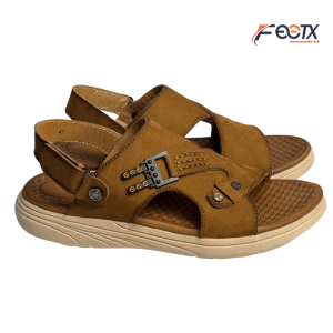 Leather Weightless Sandal Mustard With Ribbon