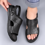 Leather Sandal 527 Black - Image 2